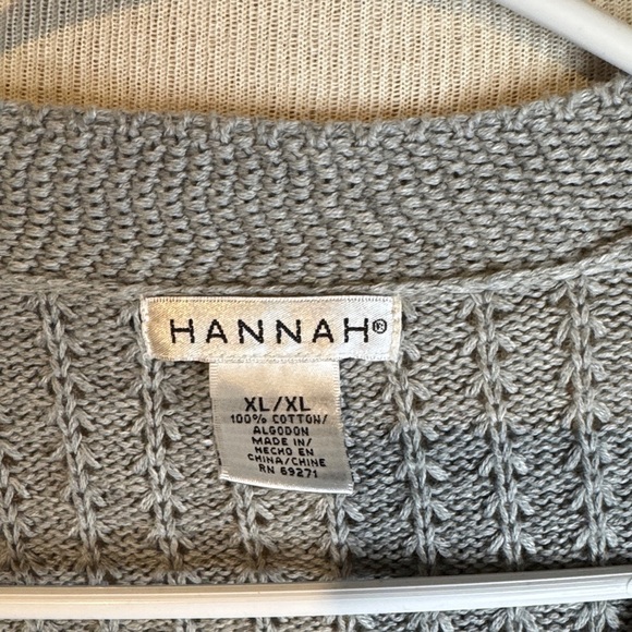 Hannah Light Gray Cable Knit Cardigan 100% cotton - Picture 2 of 3